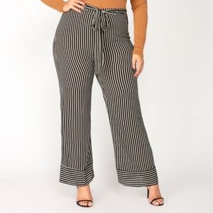 Fashion Nova Plus Jaqueline Striped Pants